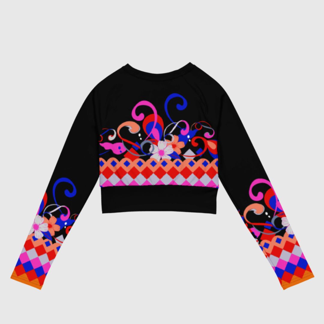 Essi Floral Long-Sleeve Crop Top | Stylish & Elegant Women's Wear