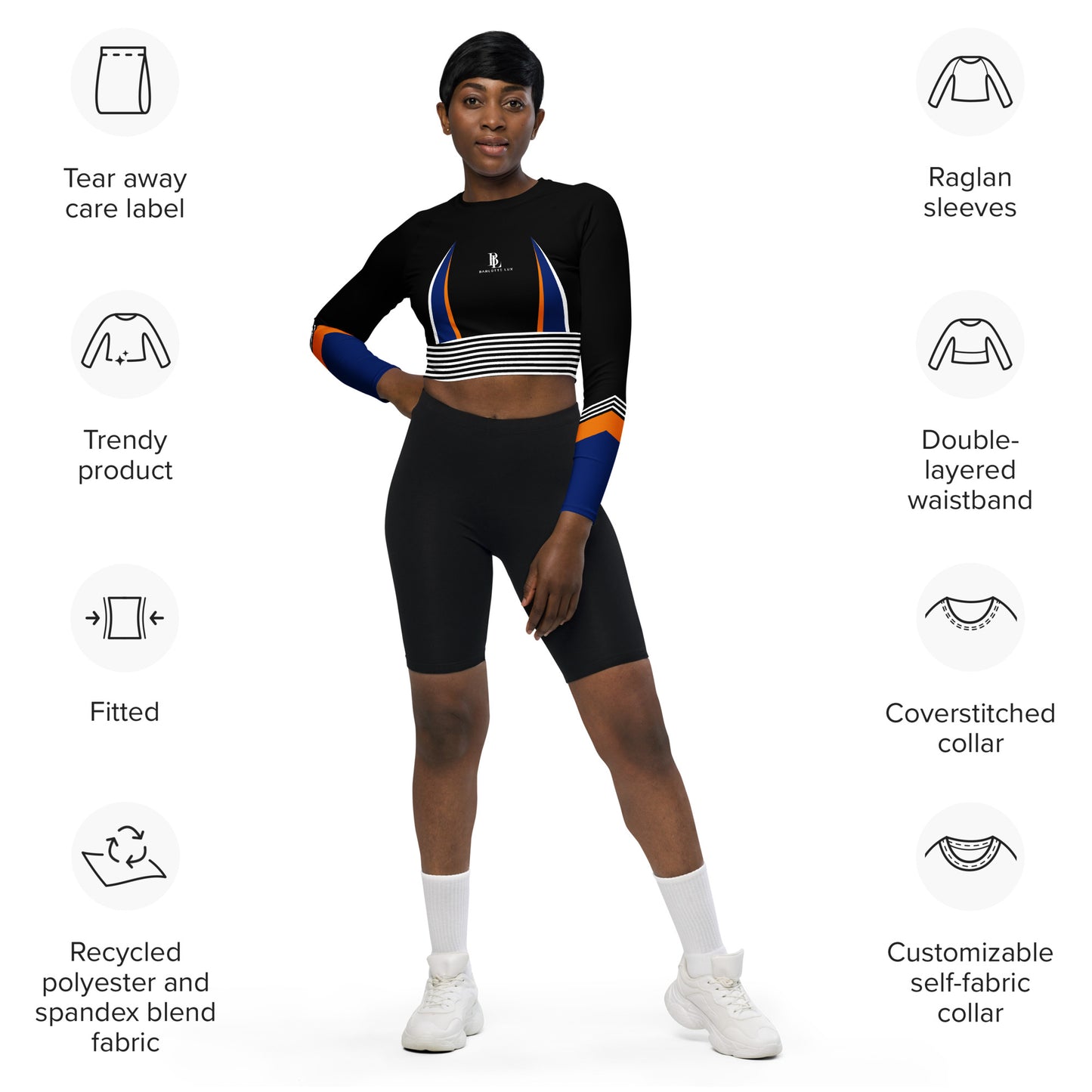 Blaze Lux Long-Sleeve Crop Top | Stylish Workout Apparel