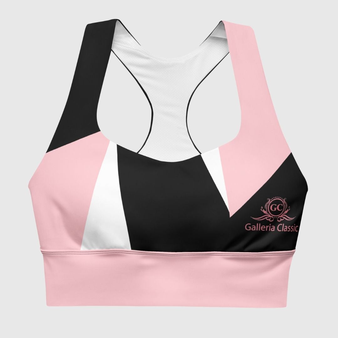 Pink Longline Sports Bra | Supportive Comfort