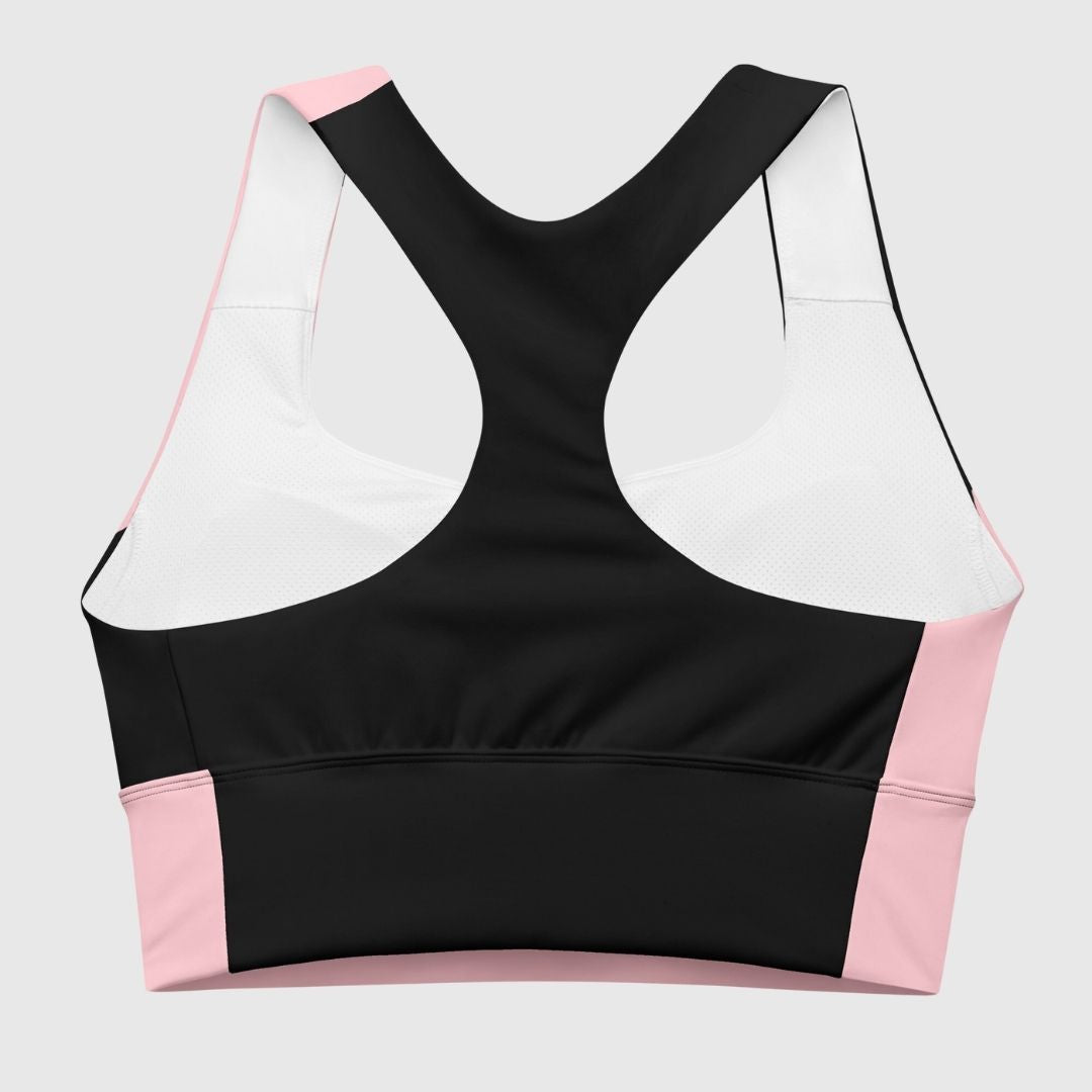 Pink Longline Sports Bra | Supportive Comfort