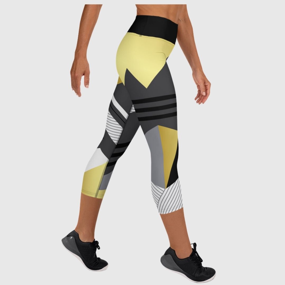 Gold Barlotte Yoga Capri Leggings