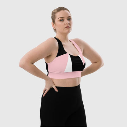 Pink Longline Sports Bra | Supportive Comfort