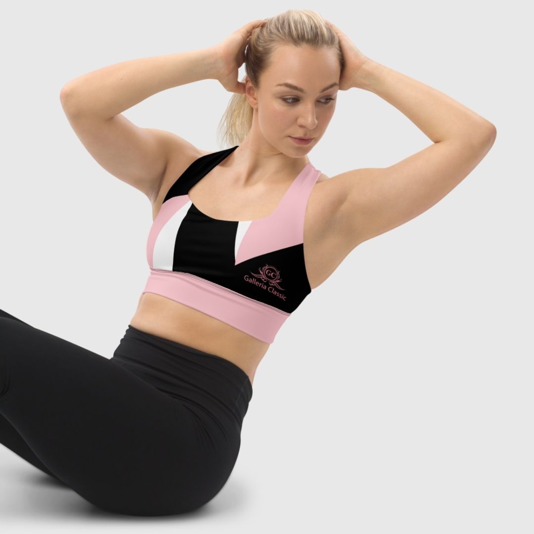 Pink Longline Sports Bra | Supportive Comfort