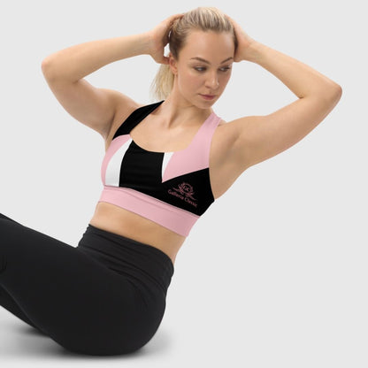 Pink Longline Sports Bra | Supportive Comfort