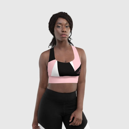 Pink Longline Sports Bra | Supportive Comfort