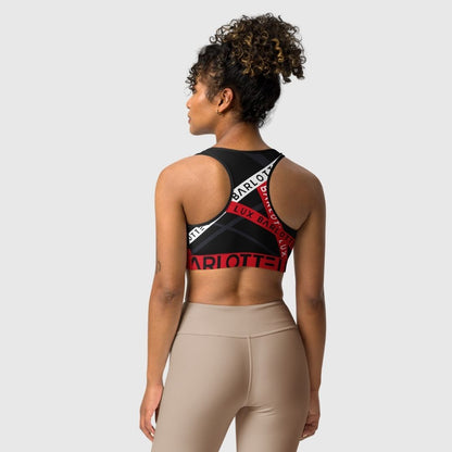 Red Caution Sports Bra | Comfortable Workout Gear