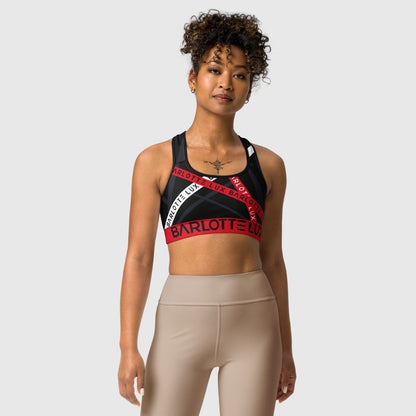 Red Caution Sports Bra | Comfortable Workout Gear