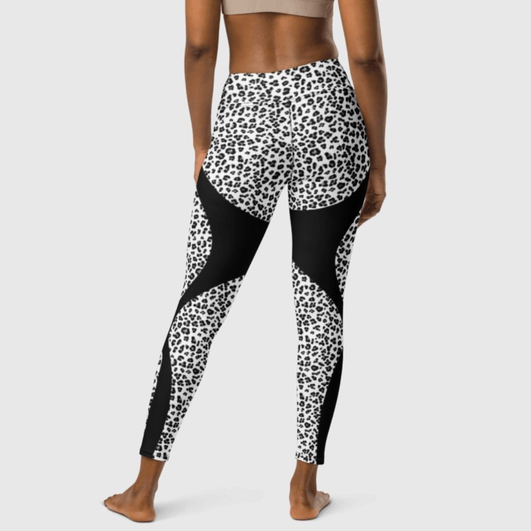 Black & White Leopard Lux Yoga Leggings | Stylish Activewear