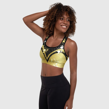 Golden Splash Padded Sports Bra | Maximum Support & Comfort