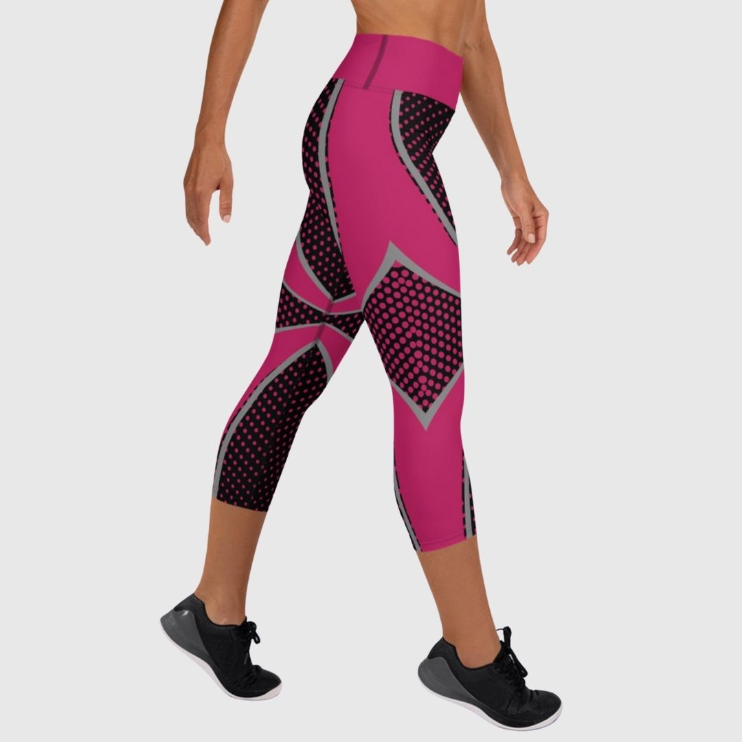 Pink Empowerment Yoga Capri Leggings | High Waist Activewear