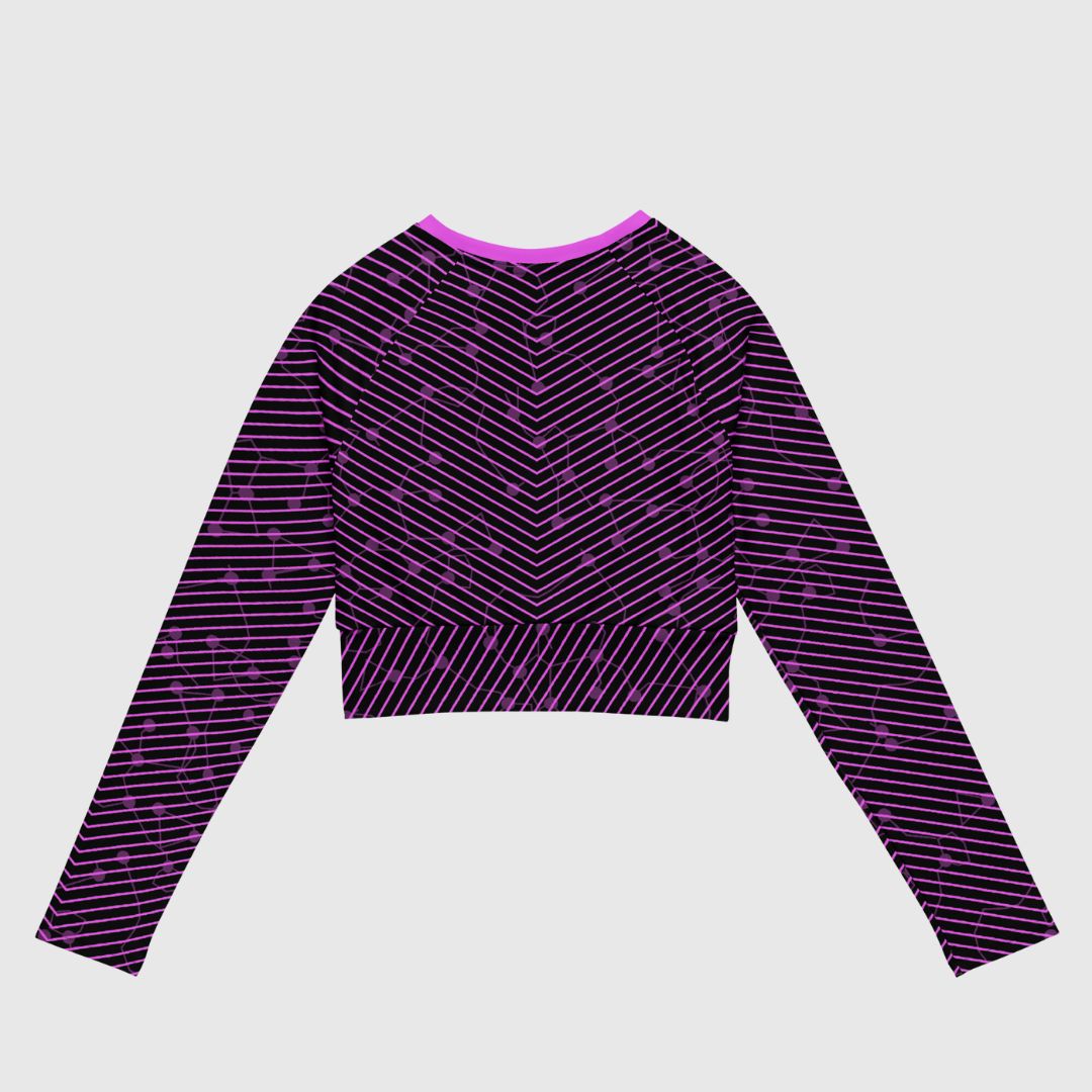 Pink Lava Long-sleeve Crop Top | Stylish Comfort