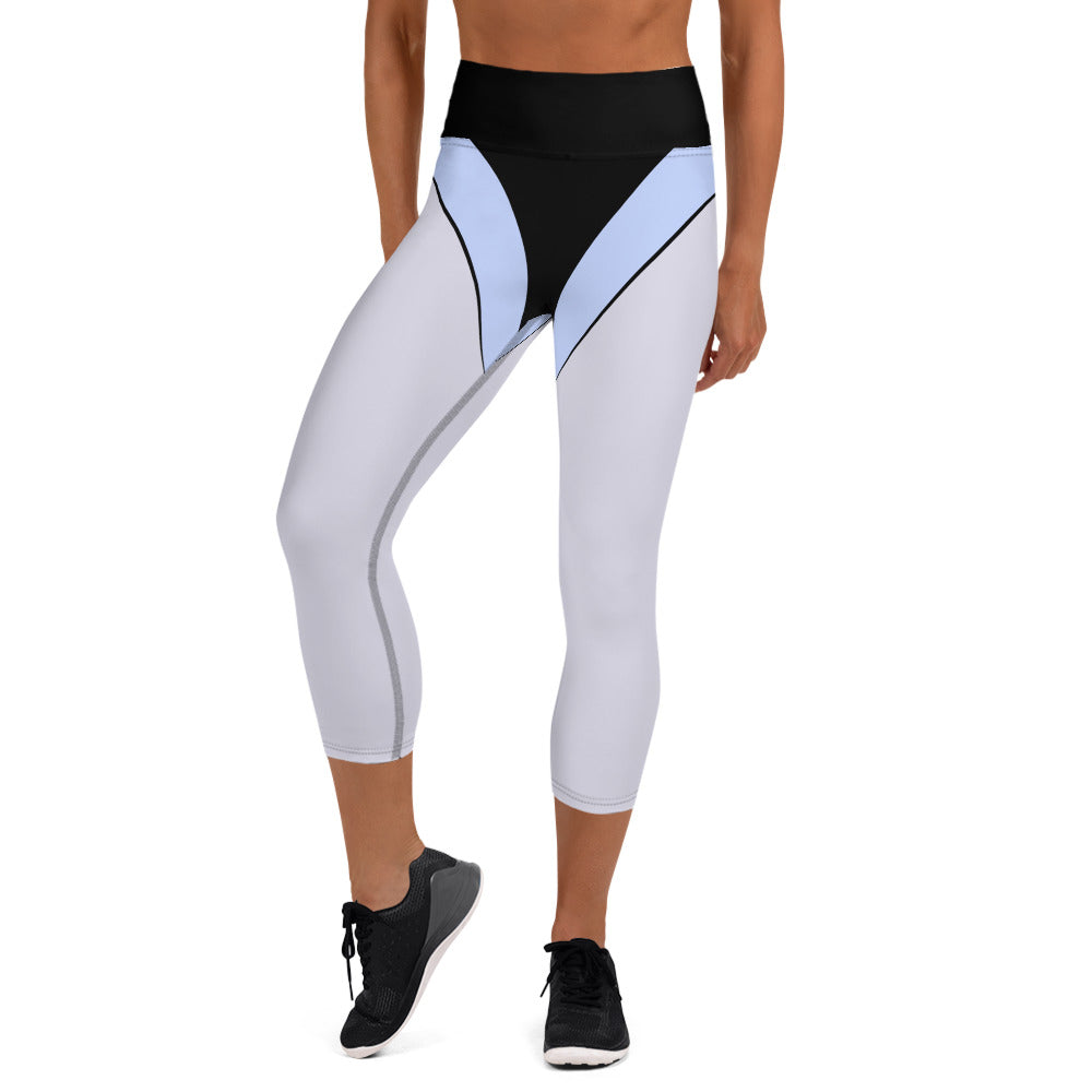  Sky Blue Yoga Capri Leggings | Premium Comfort & Style