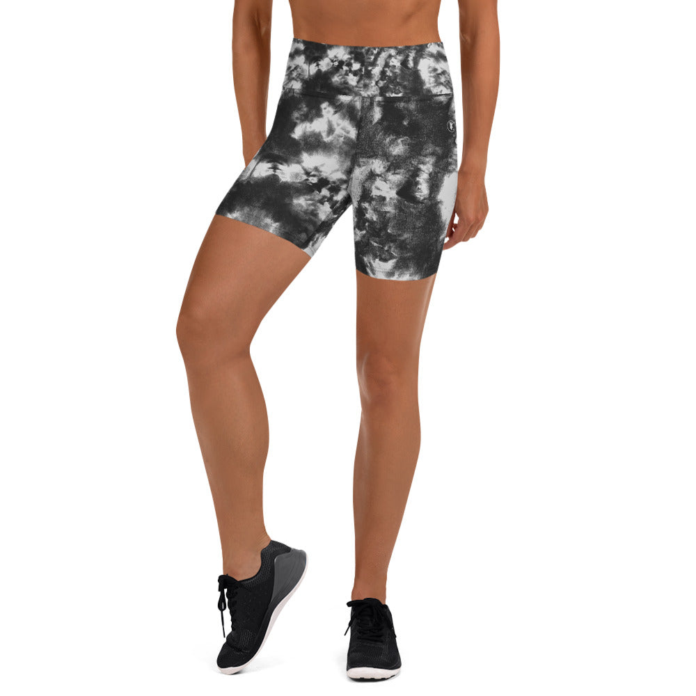 Black and White Camo Yoga Shorts