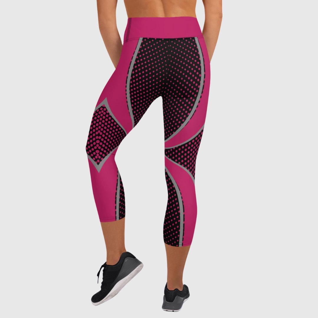 Pink Empowerment Yoga Capri Leggings | High Waist Activewear