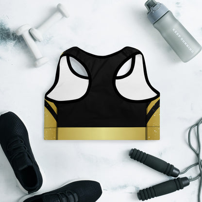 Golden Splash Padded Sports Bra | Maximum Support & Comfort